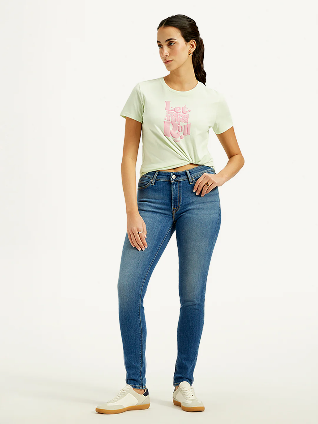 Women's 711 Blue Skinny Fit Mid Rise Jeans