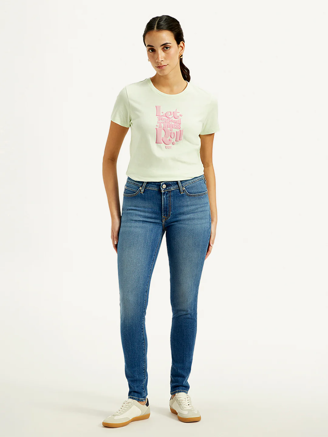 Women's 711 Blue Skinny Fit Mid Rise Jeans - Image 2