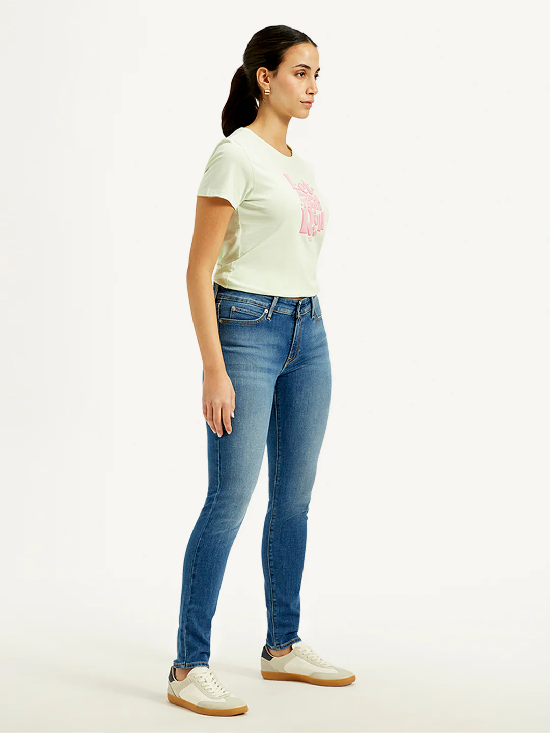 Women's 711 Blue Skinny Fit Mid Rise Jeans - Image 4