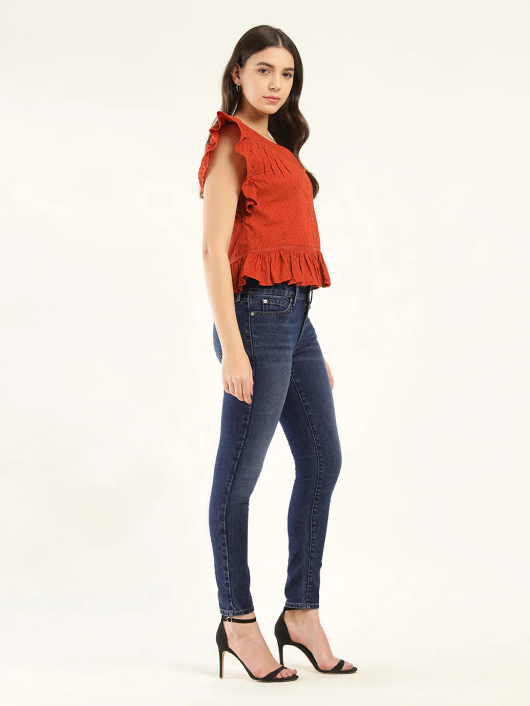 Women's 711 Blue Skinny Fit Mid Rise Jeans - Image 2