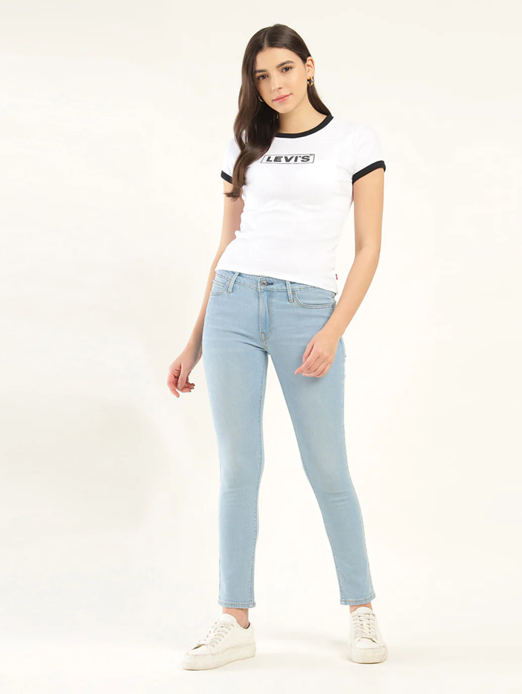 Women's 711 Blue Skinny Fit Mid Rise Jeans - Image 2