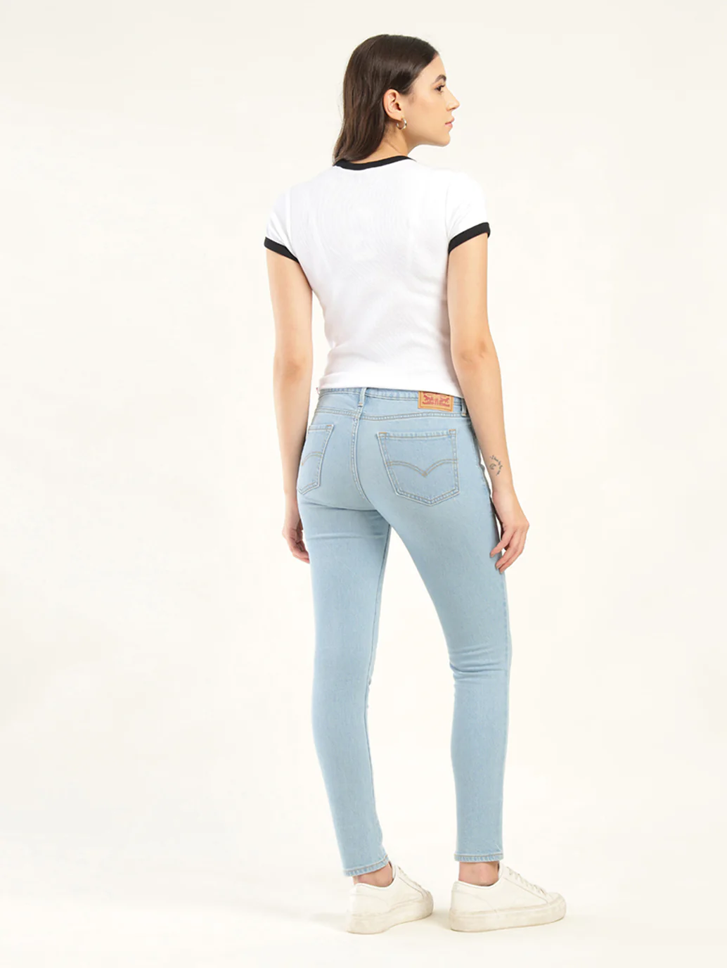 Women's 711 Blue Skinny Fit Mid Rise Jeans - Image 3