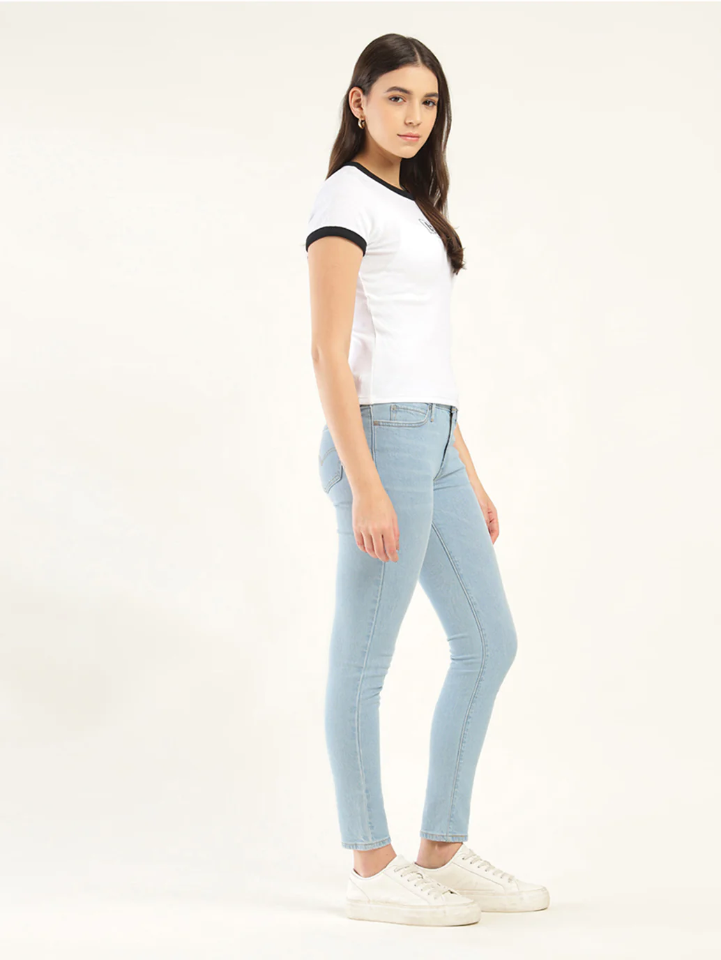 Women's 711 Blue Skinny Fit Mid Rise Jeans - Image 5