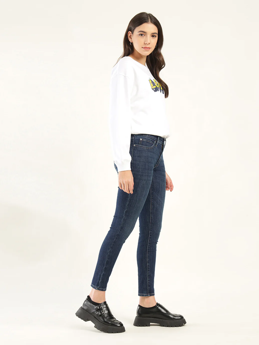 Women's 711 Blue Skinny Fit Mid Rise Jeans - Image 5