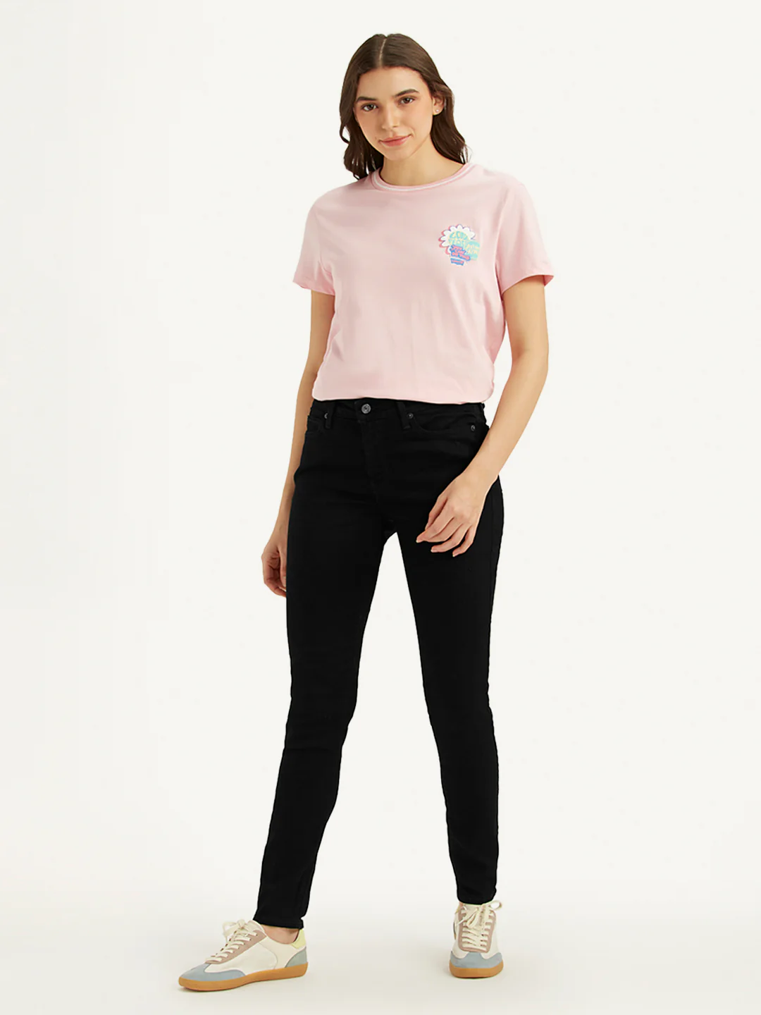 Women's 711 Black Skinny Fit Mid Rise Jeans
