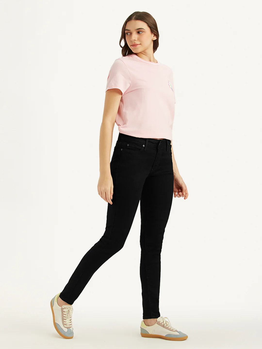 Women's 711 Black Skinny Fit Mid Rise Jeans - Image 3