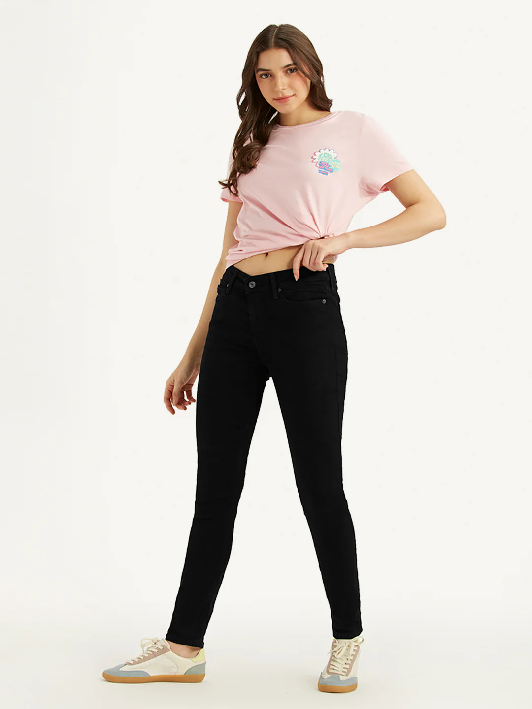Women's 711 Black Skinny Fit Mid Rise Jeans - Image 5