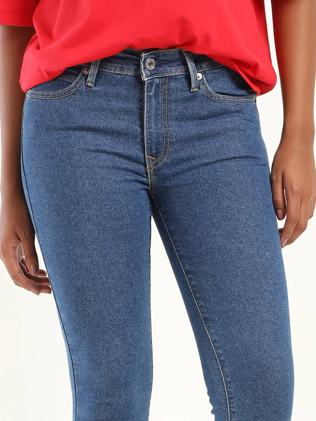 Women's 711 Blue Skinny Fit Mid Rise Jeans - Image 4