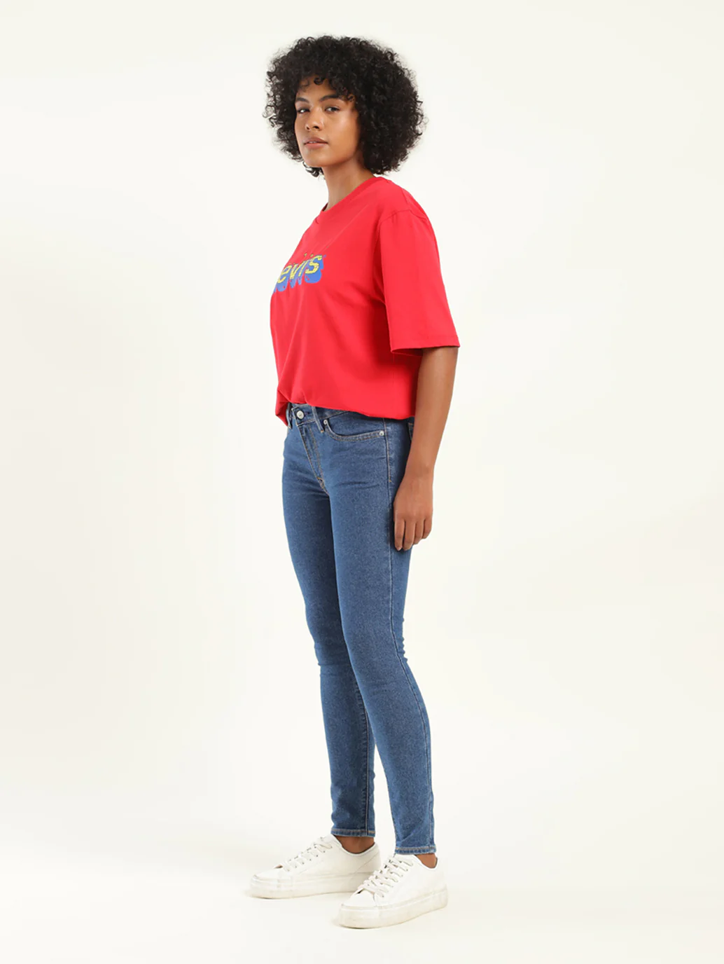 Women's 711 Blue Skinny Fit Mid Rise Jeans - Image 5