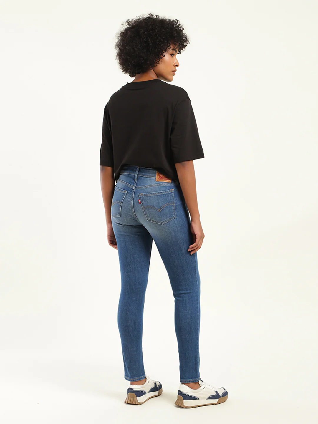 Women's 711 Blue Skinny Fit Mid Rise Jeans - Image 3