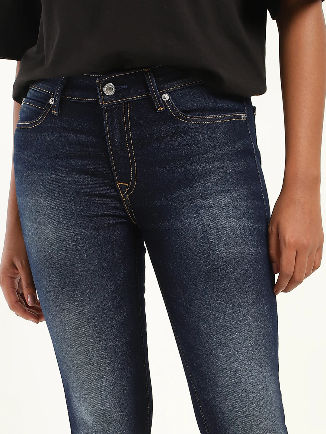 Women's 711 Blue Skinny Fit Mid Rise Jeans - Image 4