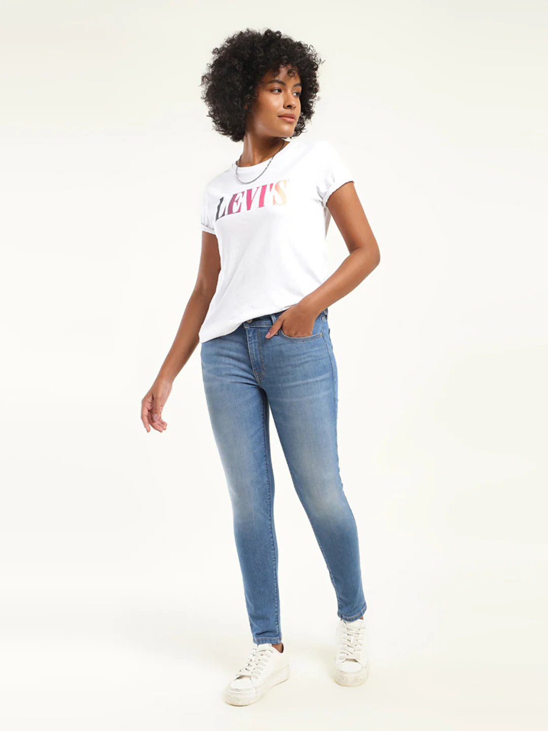 Women's 711 Blue Skinny Fit Mid Rise Jeans