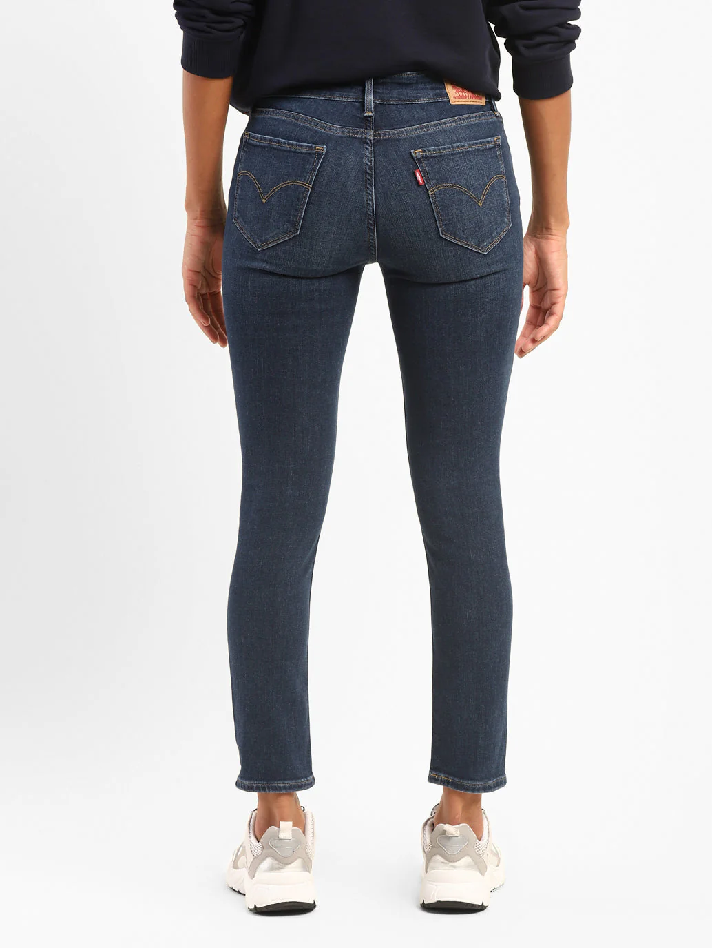 Women's 711 Blue Skinny Fit Mid Rise Jeans - Image 3