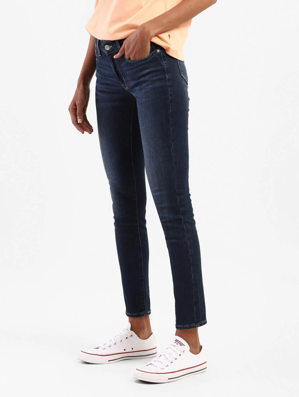 Women's 711 Blue Skinny Fit Mid Rise Jeans - Image 3