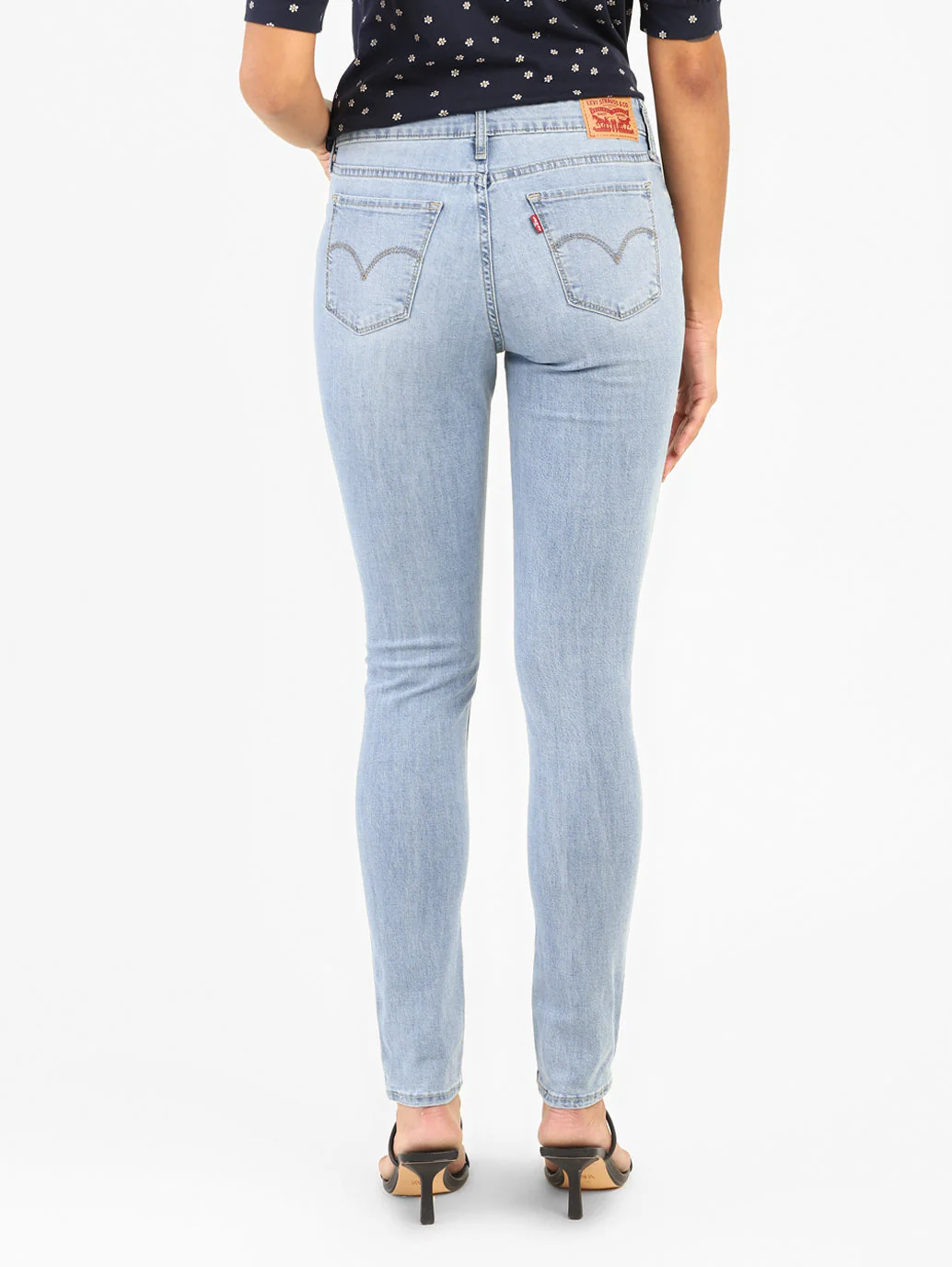 Women's 711 Blue Skinny Fit Mid Rise Jeans - Image 2