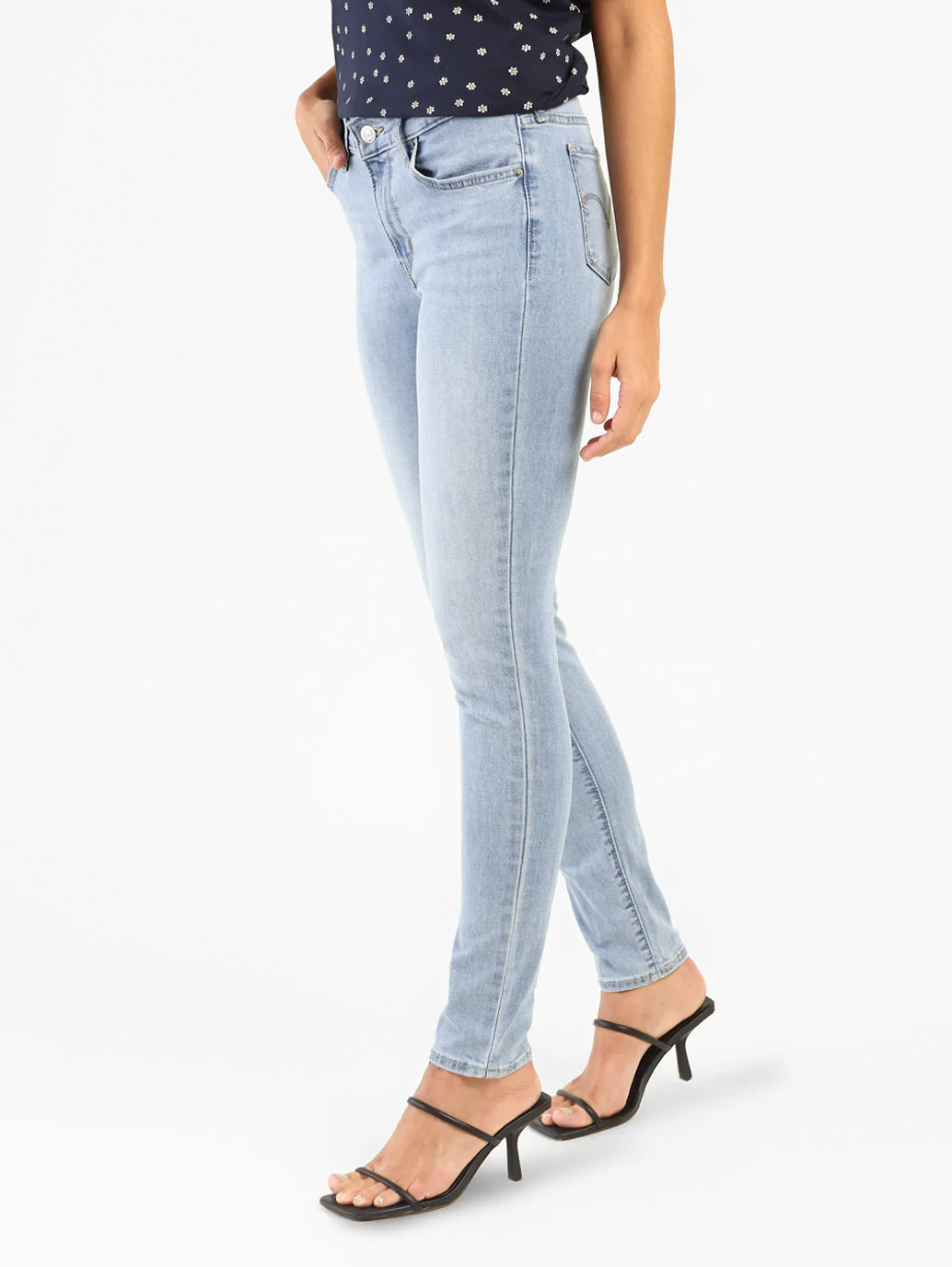Women's 711 Blue Skinny Fit Mid Rise Jeans - Image 3