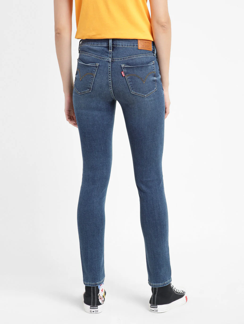 Women's 711 Blue Skinny Fit Mid Rise Jeans - Image 3