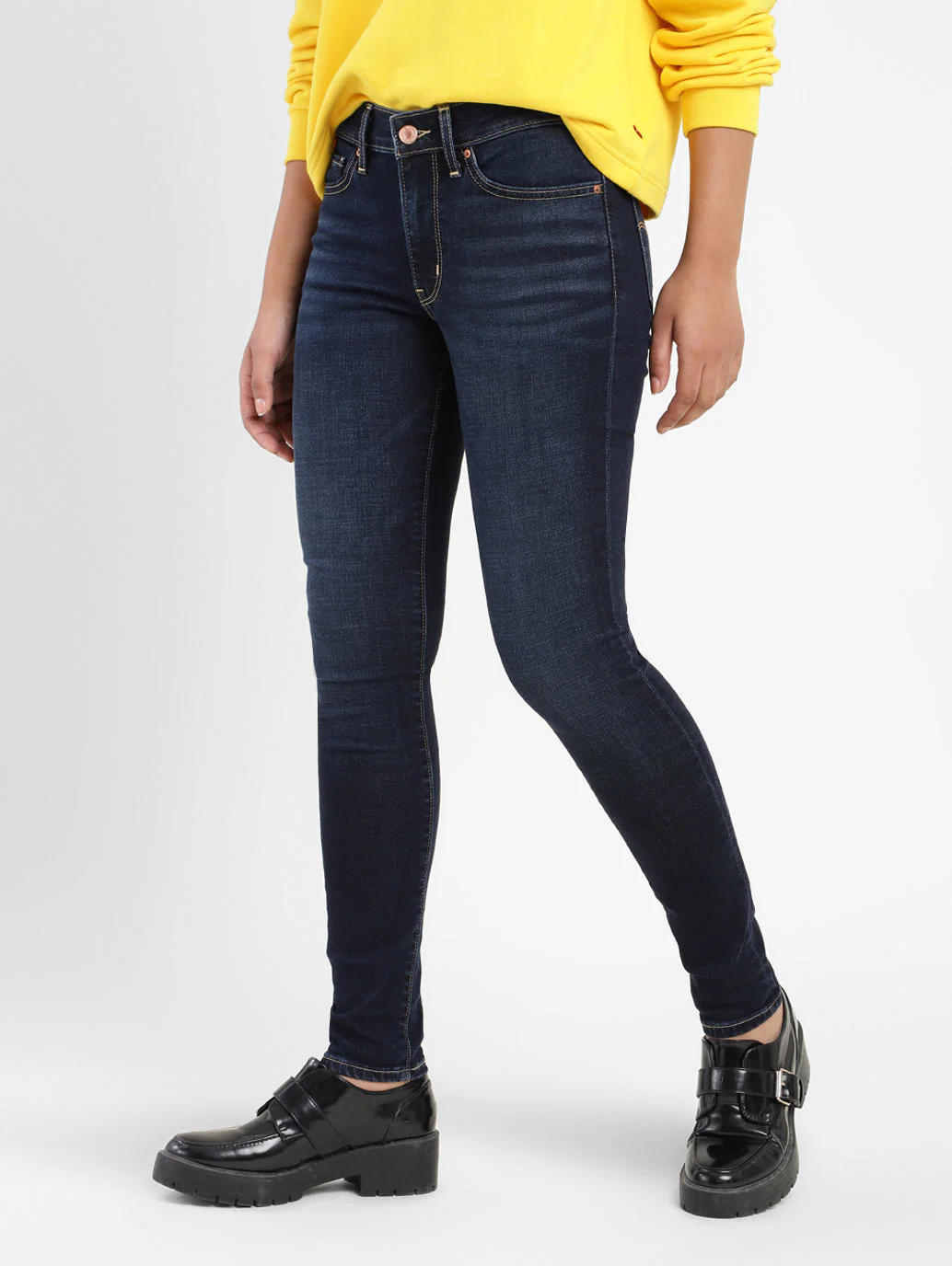 Women's 711 Blue Skinny Fit Mid Rise Jeans - Image 3