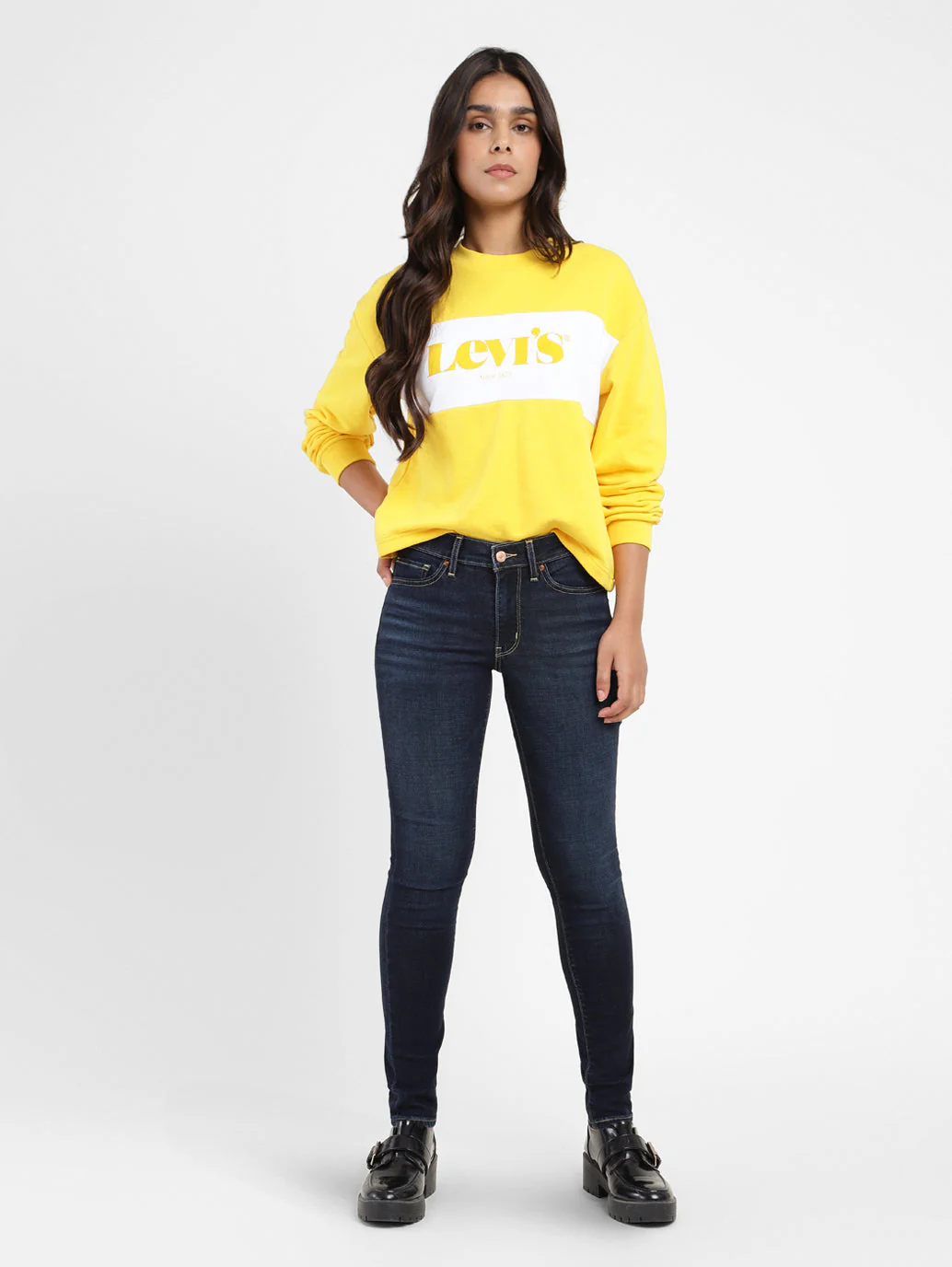 Women's 711 Blue Skinny Fit Mid Rise Jeans - Image 7