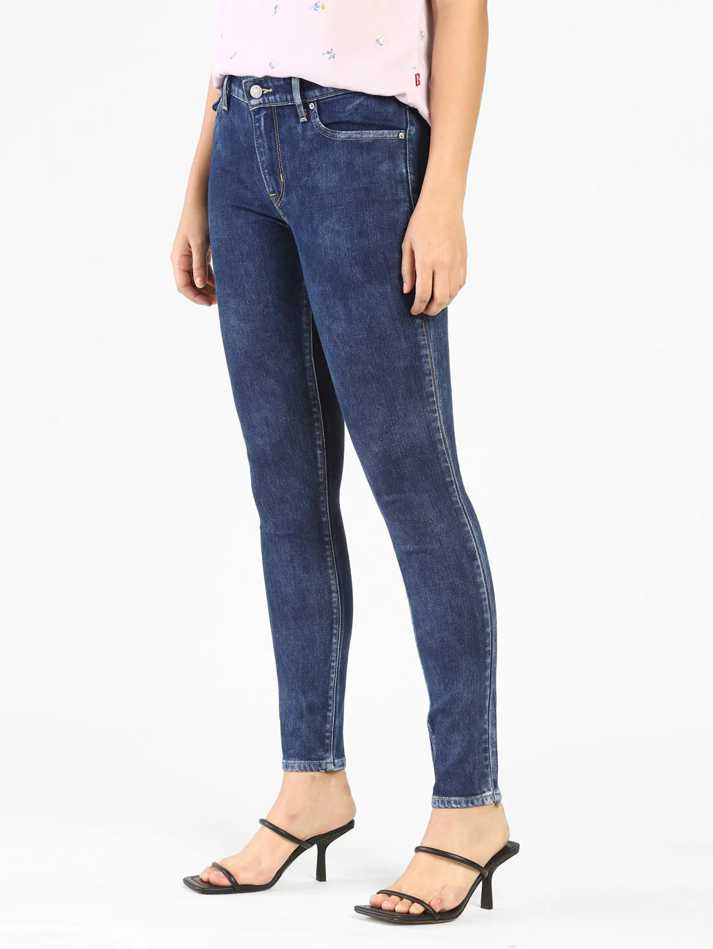 Women's 711 Blue Skinny Fit Mid Rise Jeans - Image 3