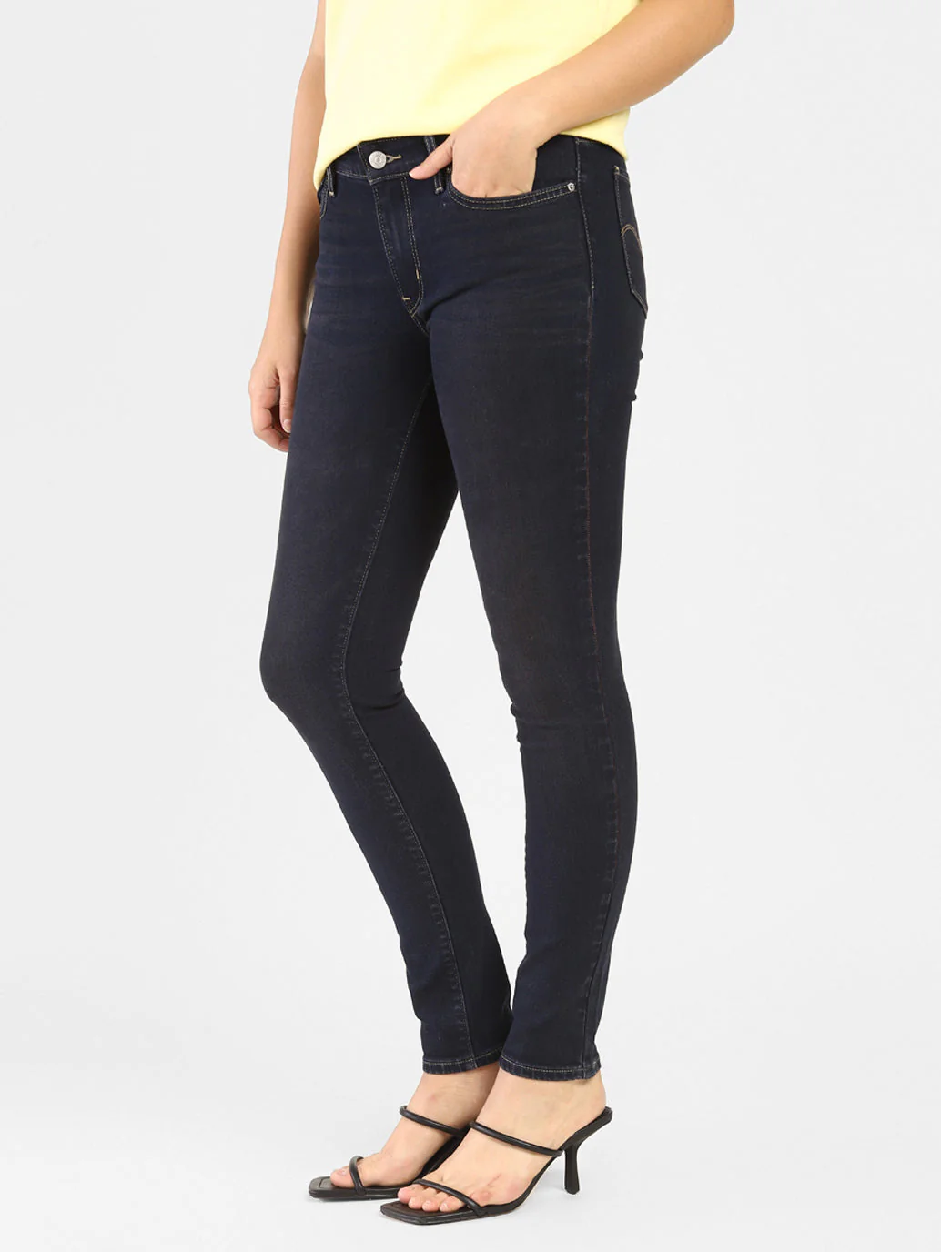 Women's 711 Blue Skinny Fit Mid Rise Jeans - Image 3