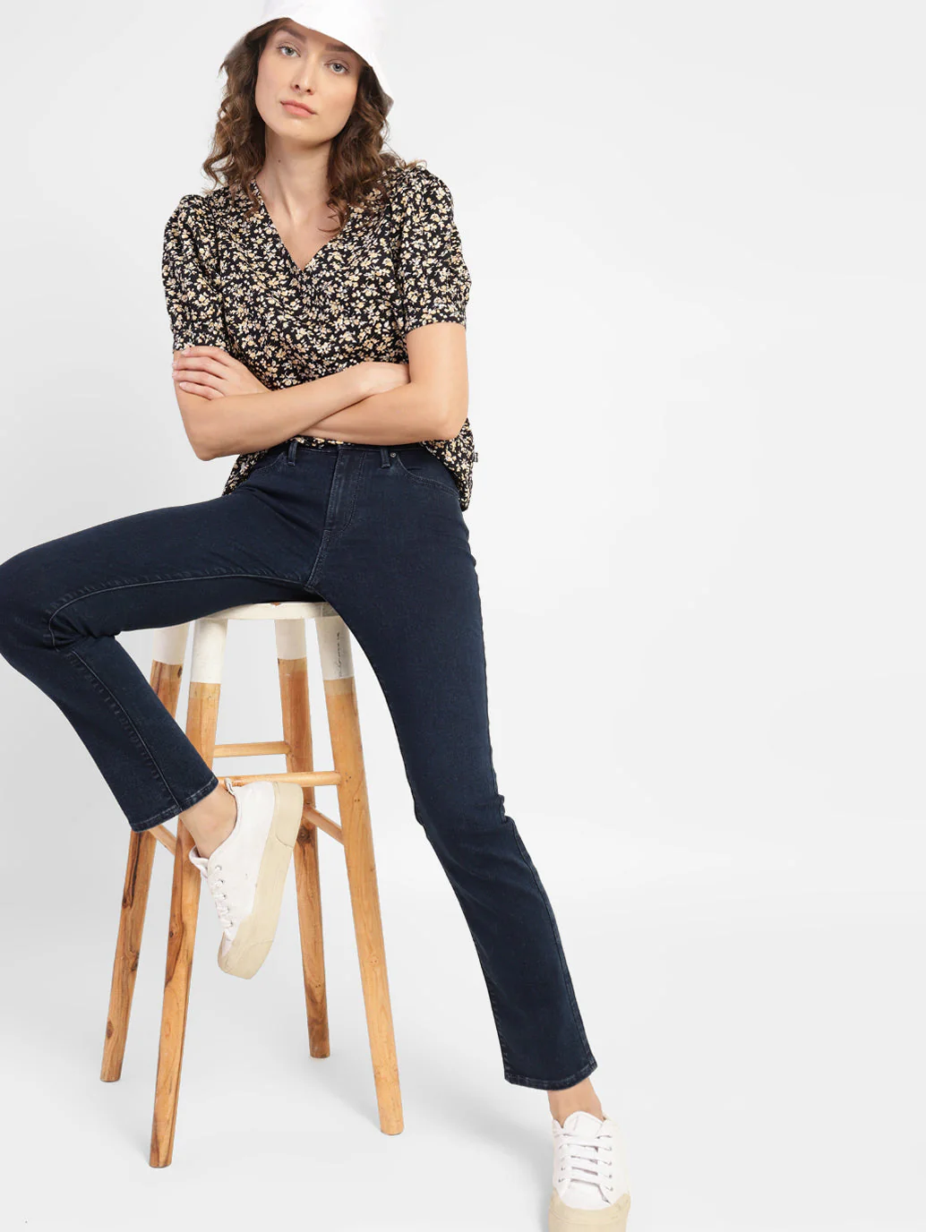 Women's 711 Blue Skinny Fit Mid Rise Jeans - Image 2