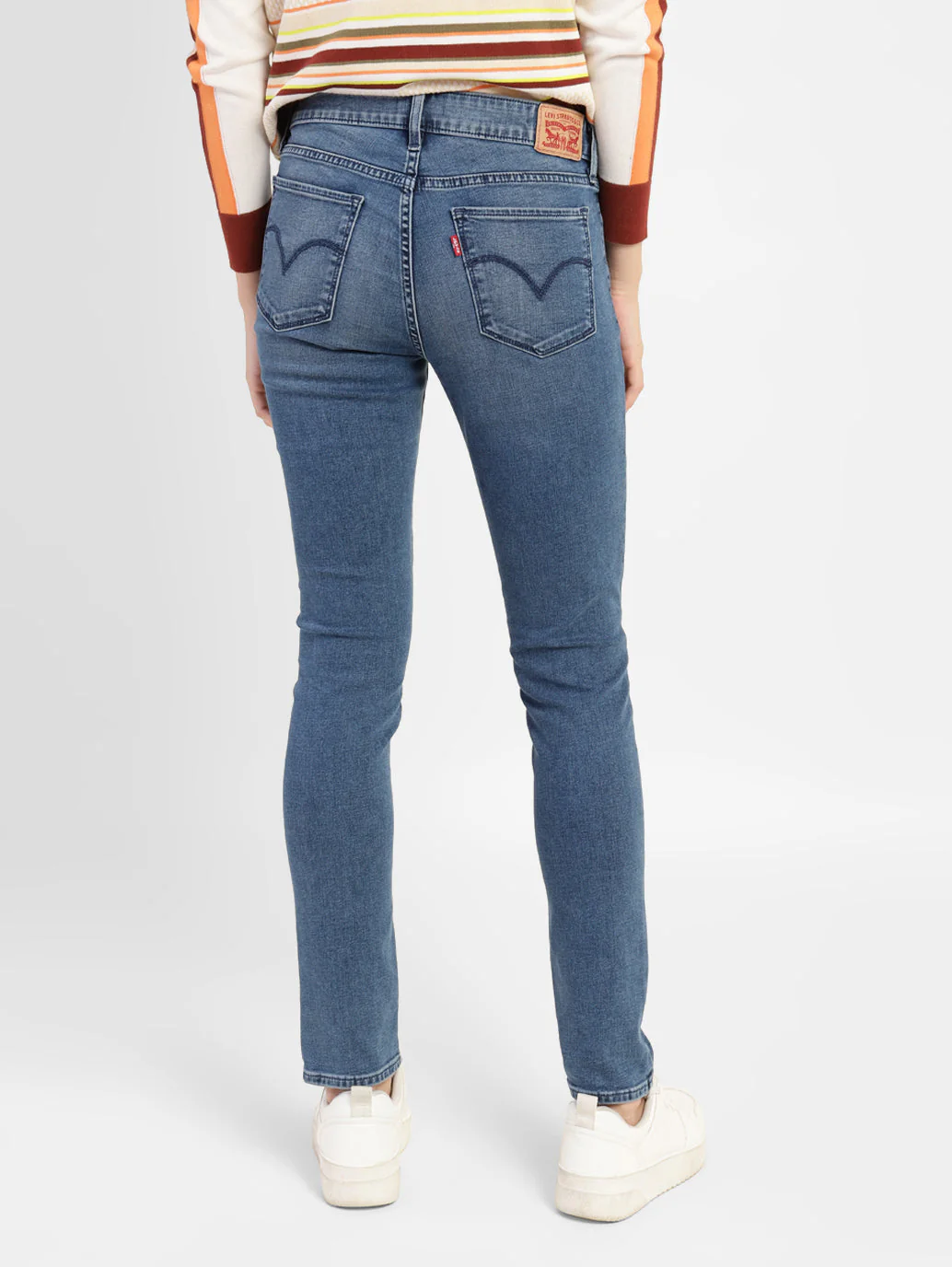 Women's 711 Blue Skinny Fit Mid Rise Jeans - Image 3