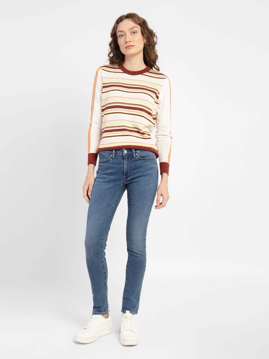 Women's 711 Blue Skinny Fit Mid Rise Jeans - Image 7