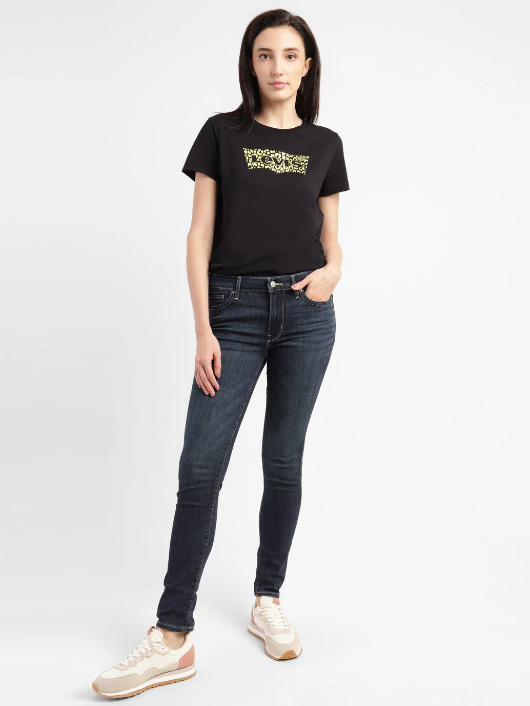 Women's 711 Blue Skinny Fit Mid Rise Jeans - Image 2
