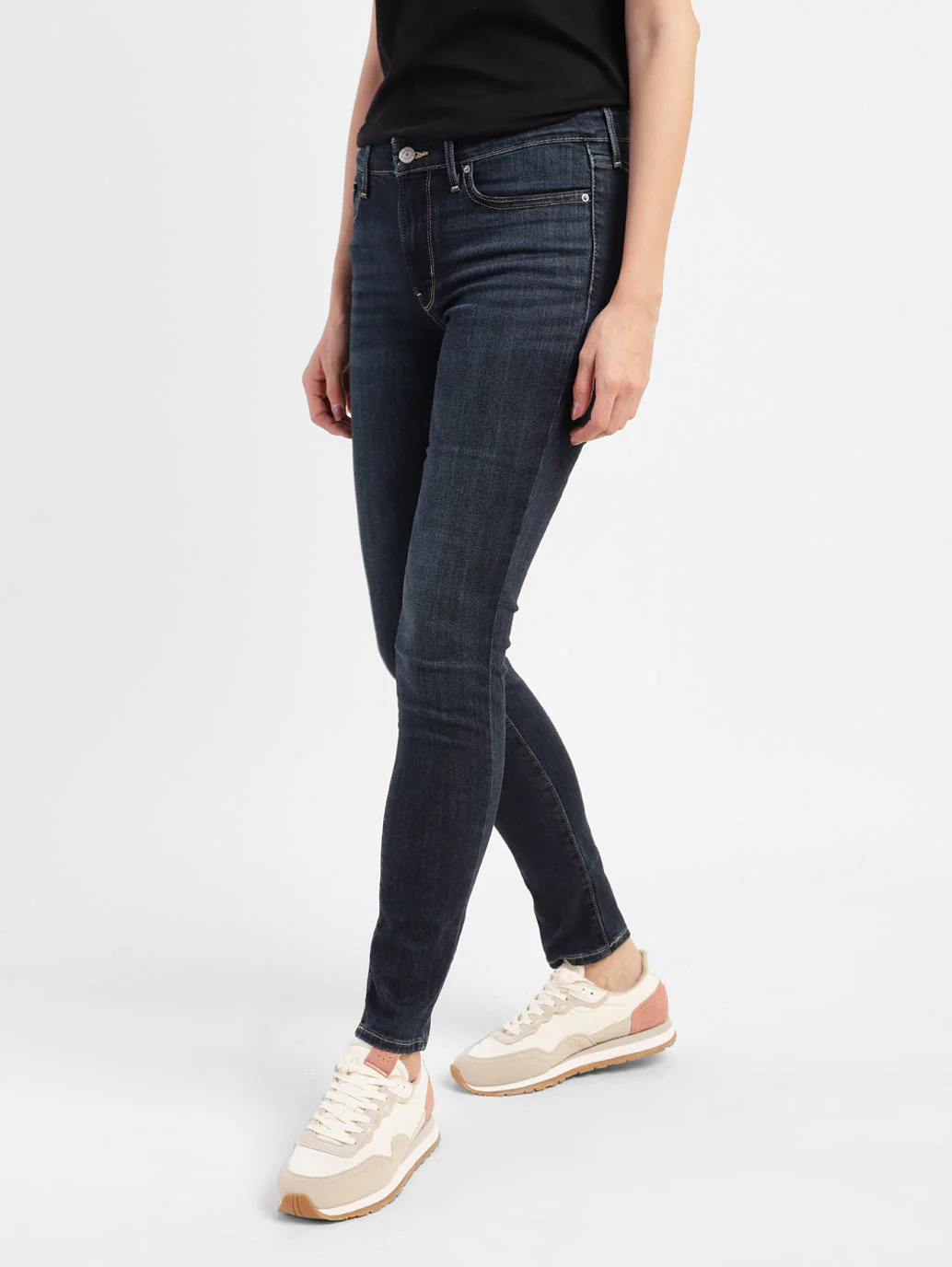 Women's 711 Blue Skinny Fit Mid Rise Jeans - Image 4