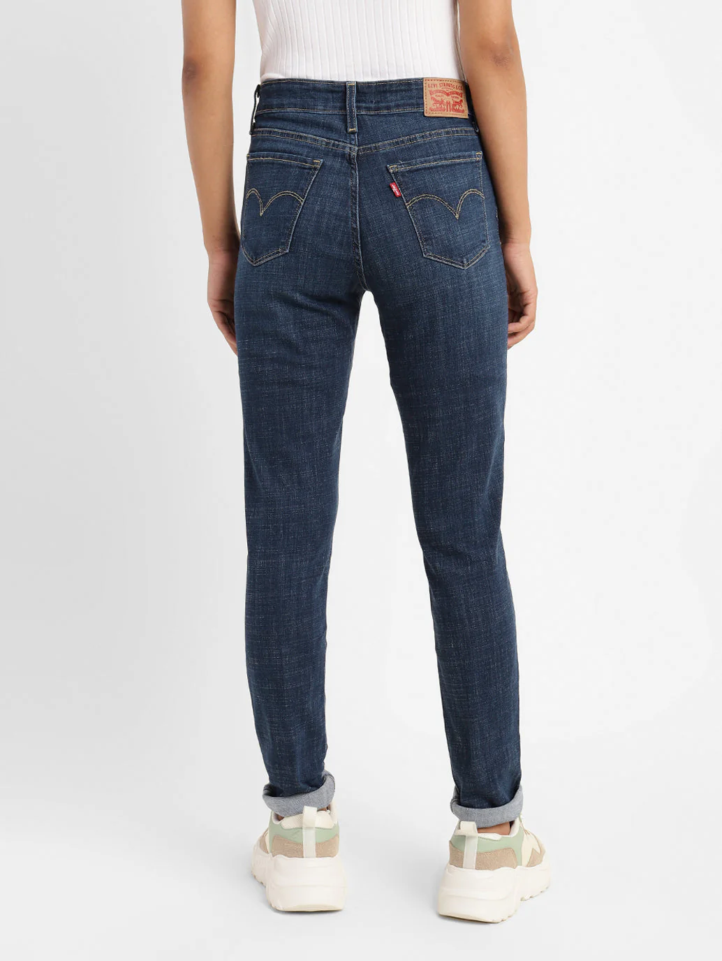 Women's 711 Blue Skinny Fit Mid Rise Jeans - Image 3