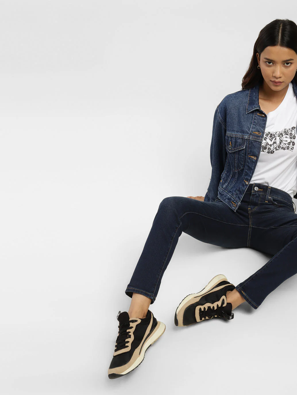 Women's 711 Blue Skinny Fit Mid Rise Jeans - Image 6