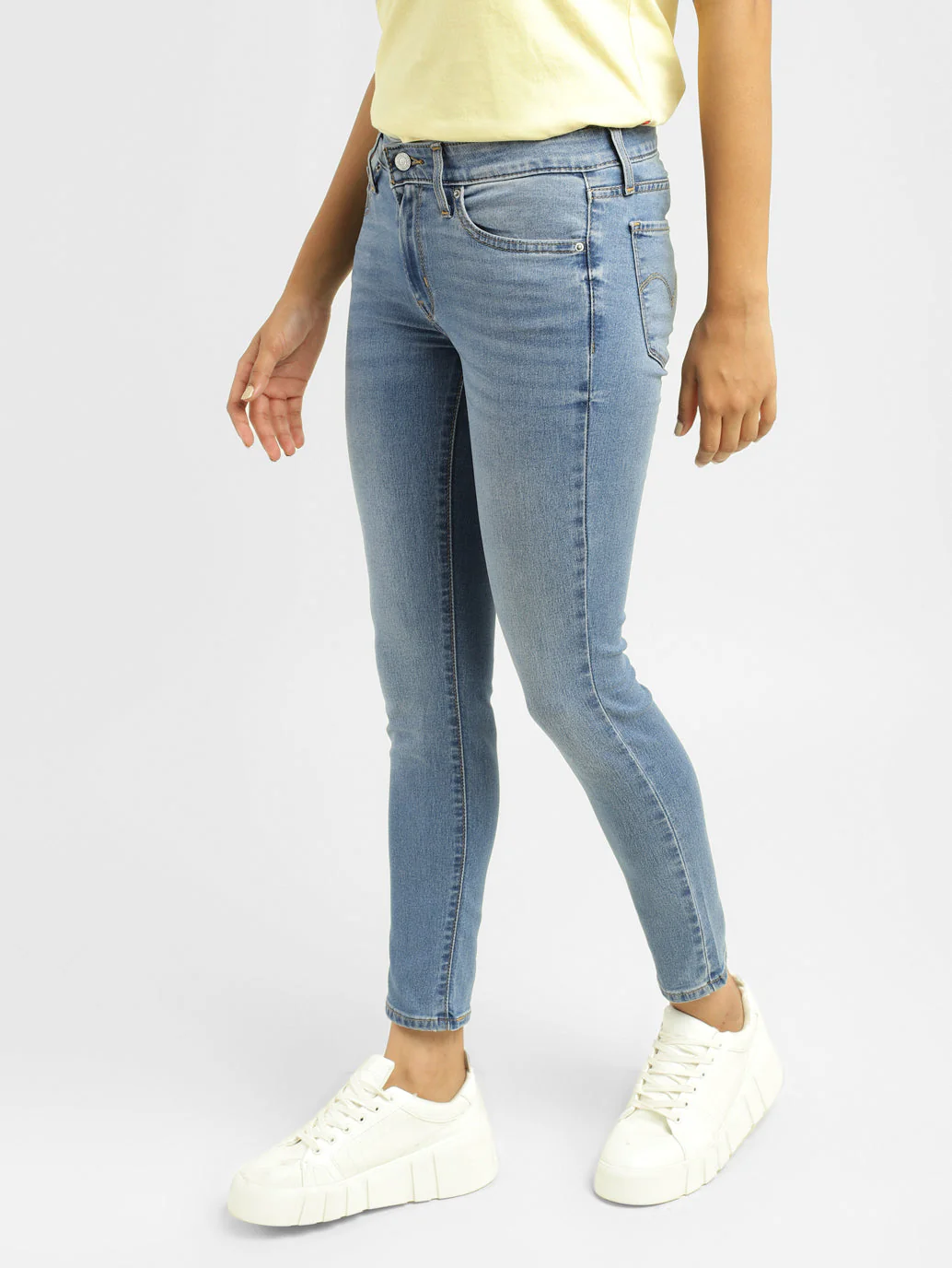 Women's 711 Blue Skinny Fit Mid Rise Jeans - Image 3