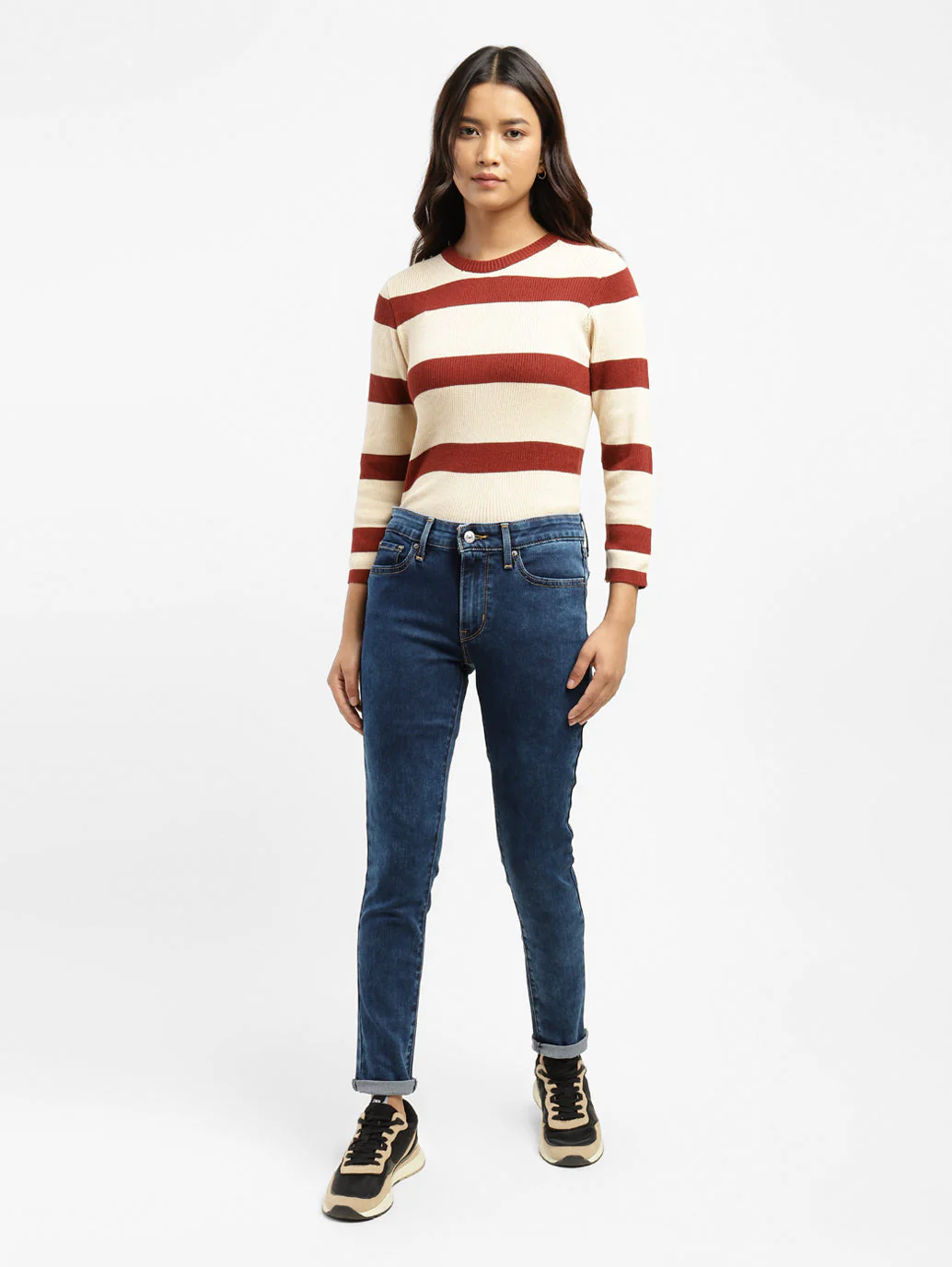 Women's 711 Blue Skinny Fit Mid Rise Jeans - Image 7