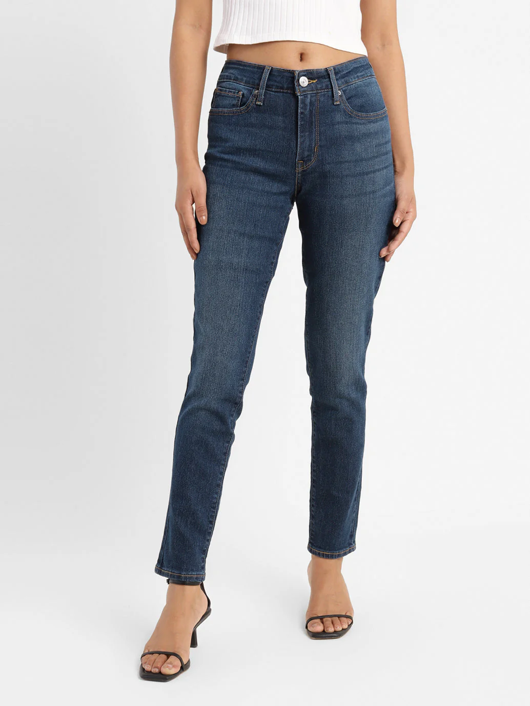 Women's 711 Blue Skinny Fit Mid Rise Jeans - Image 2
