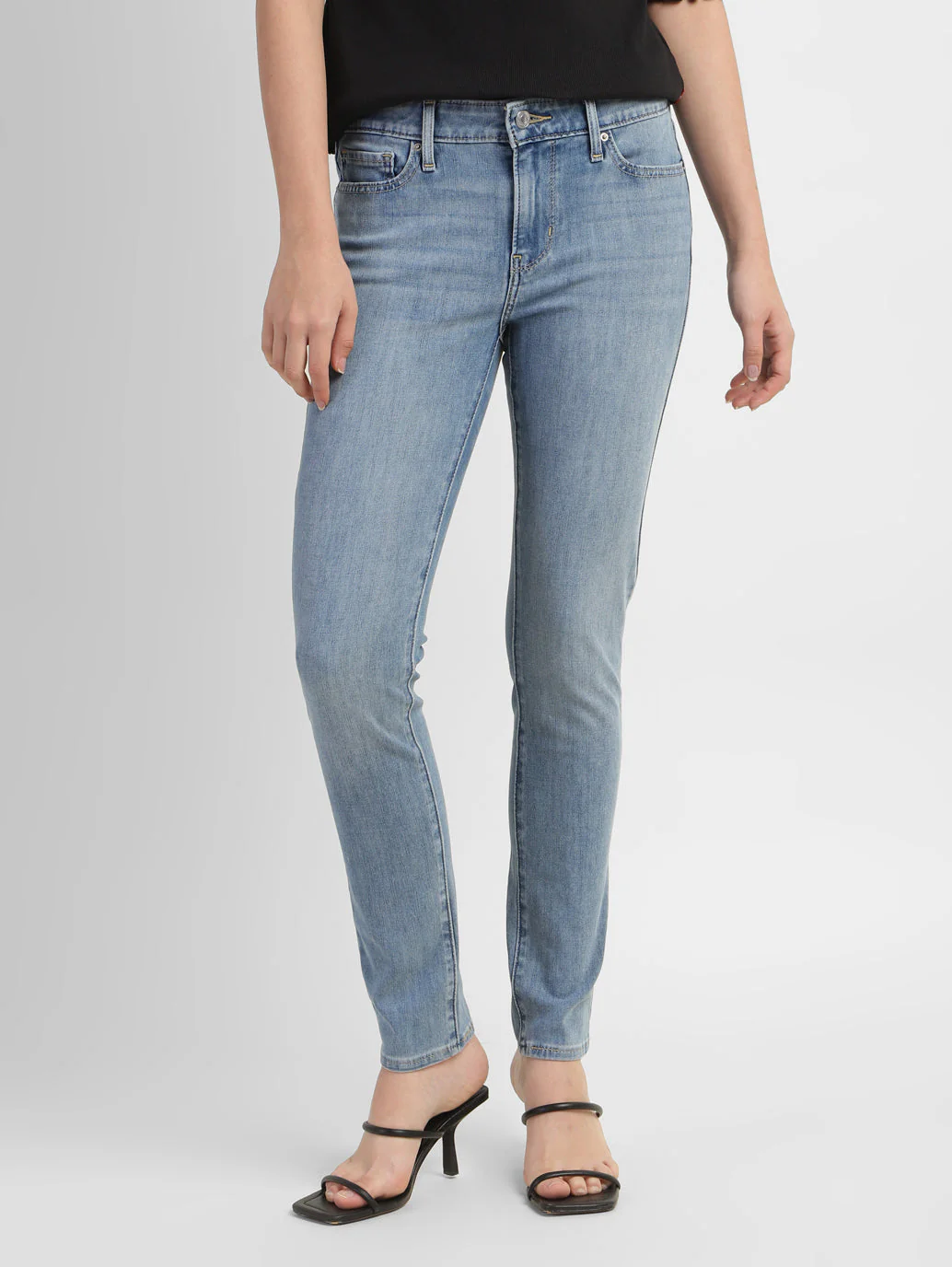 Women's 711 Blue Skinny Fit Mid Rise Jeans - Image 2