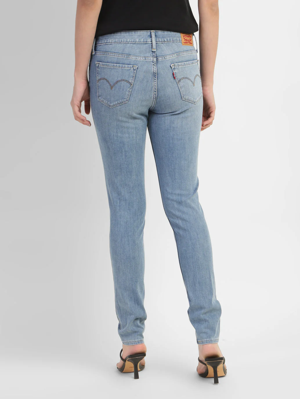 Women's 711 Blue Skinny Fit Mid Rise Jeans - Image 3