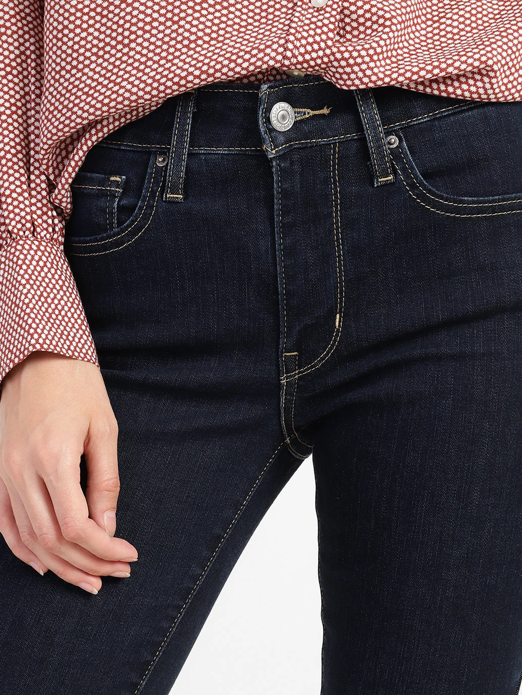Women's 711 Blue Skinny Fit Mid Rise Jeans - Image 5