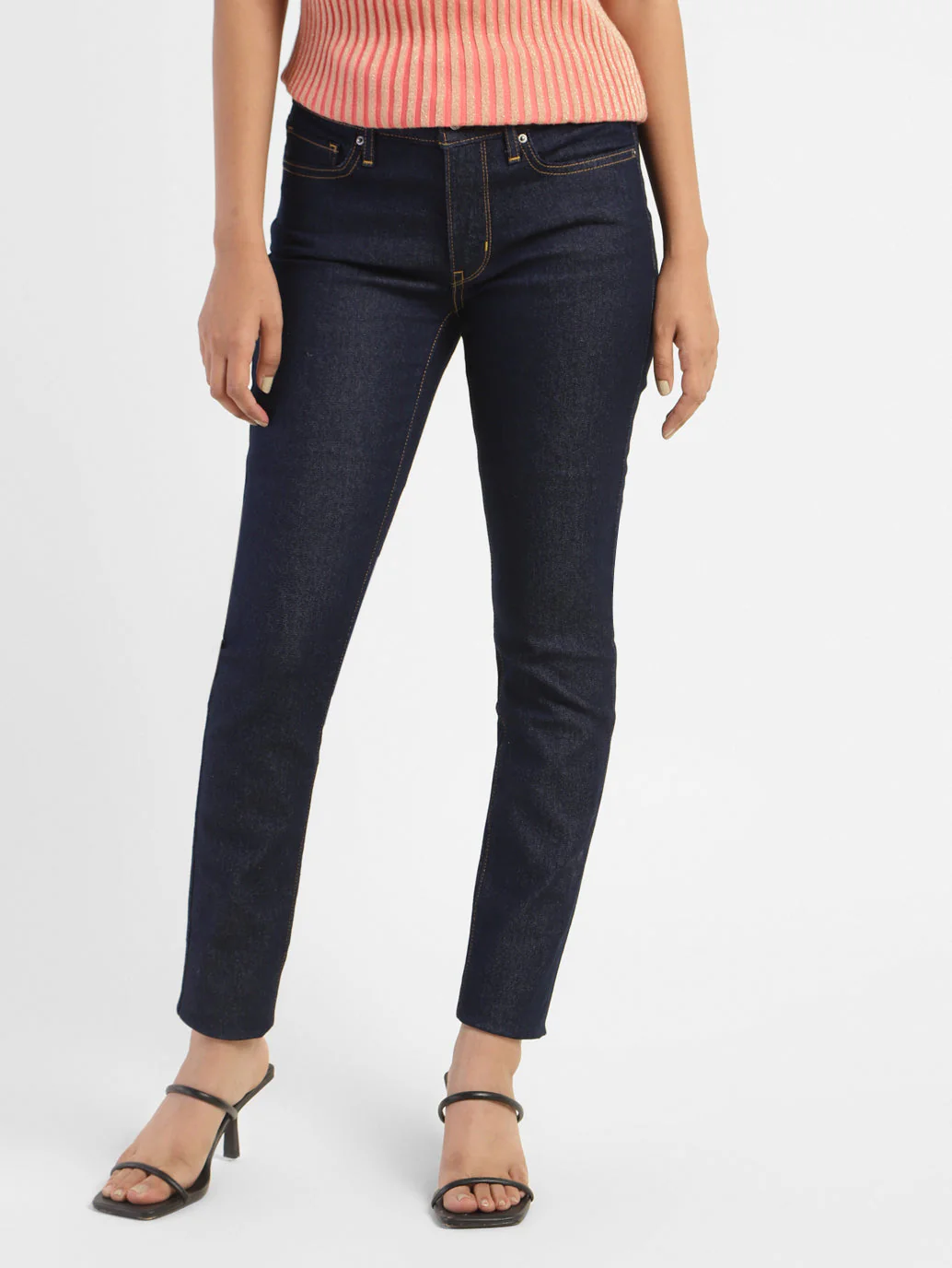 Women's 711 Blue Skinny Fit Mid Rise Jeans - Image 2