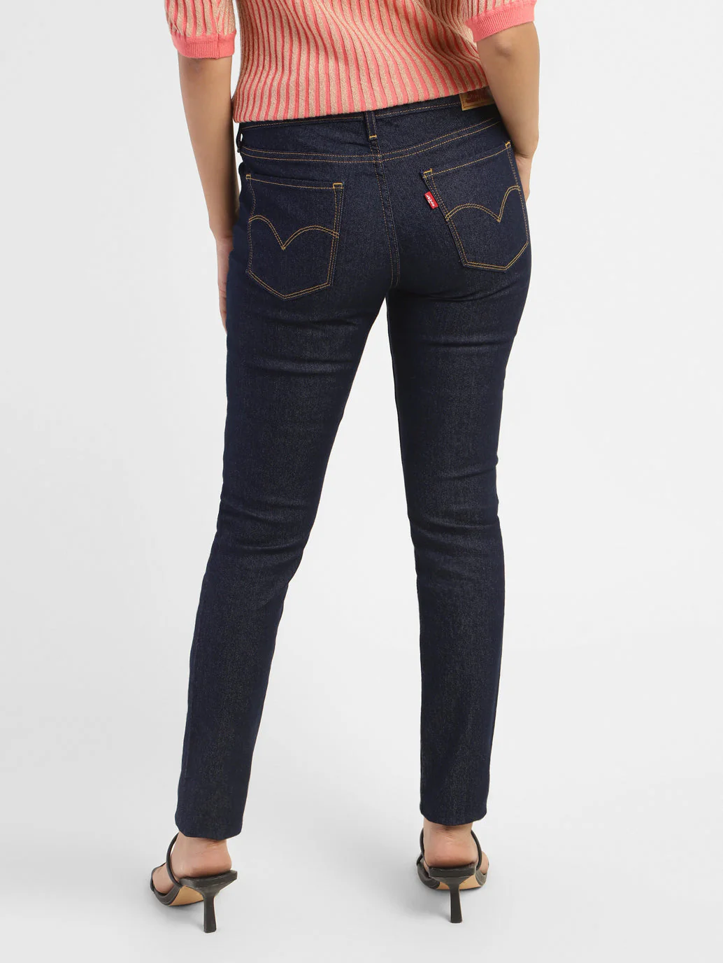 Women's 711 Blue Skinny Fit Mid Rise Jeans - Image 3