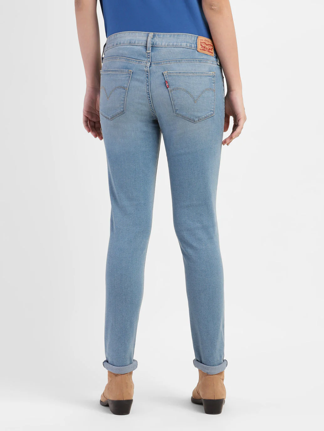 Women's 711 Blue Skinny Fit Mid Rise Jeans - Image 3