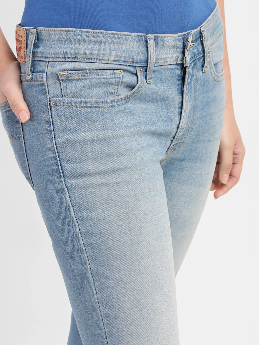 Women's 711 Blue Skinny Fit Mid Rise Jeans - Image 6