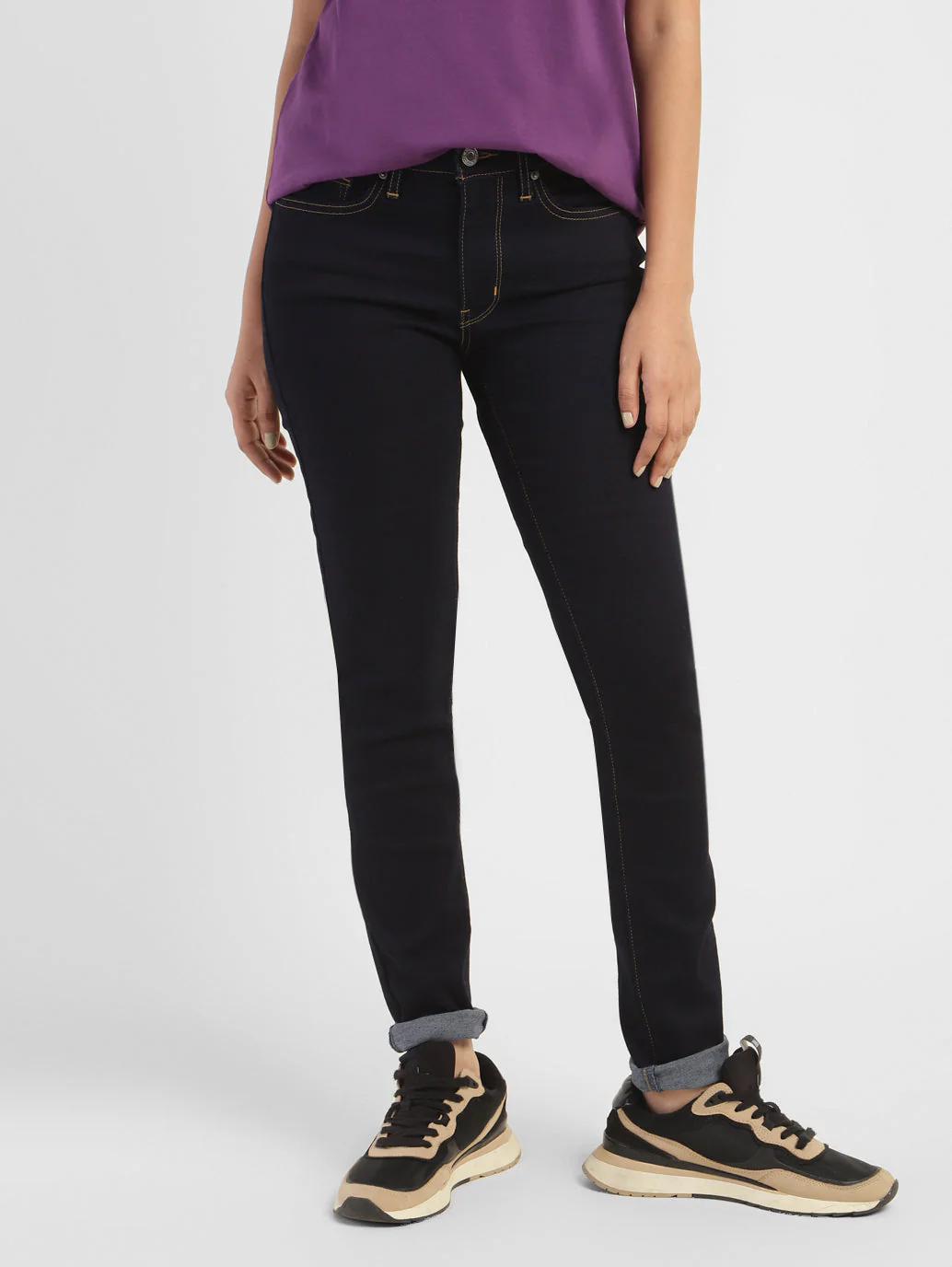 Women's 711 Blue Skinny Fit Mid Rise Jeans - Image 2