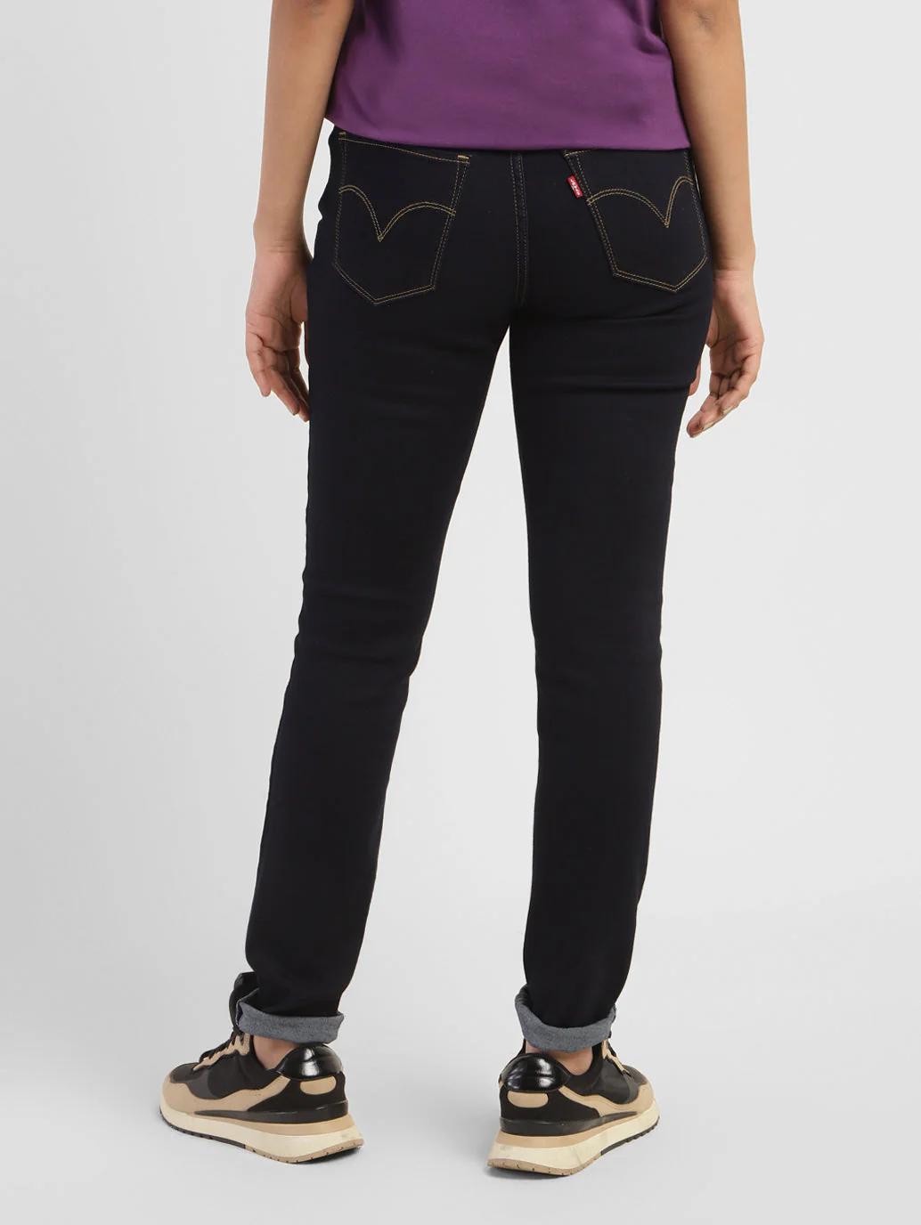 Women's 711 Blue Skinny Fit Mid Rise Jeans - Image 3