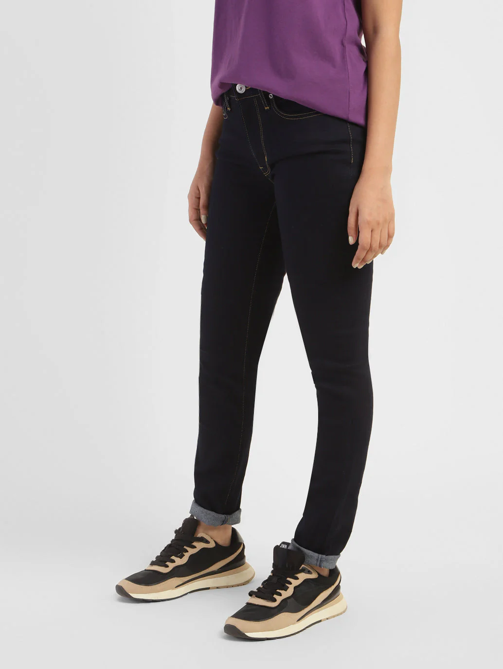 Women's 711 Blue Skinny Fit Mid Rise Jeans - Image 4