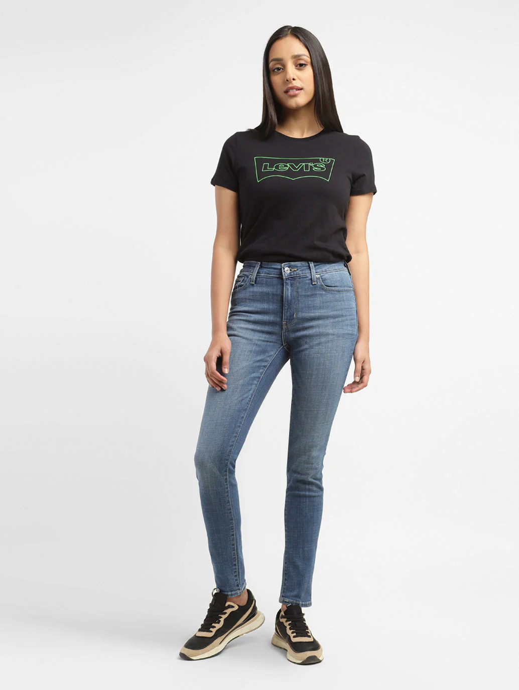 Women's 711 Blue Skinny Fit Mid Rise Jeans