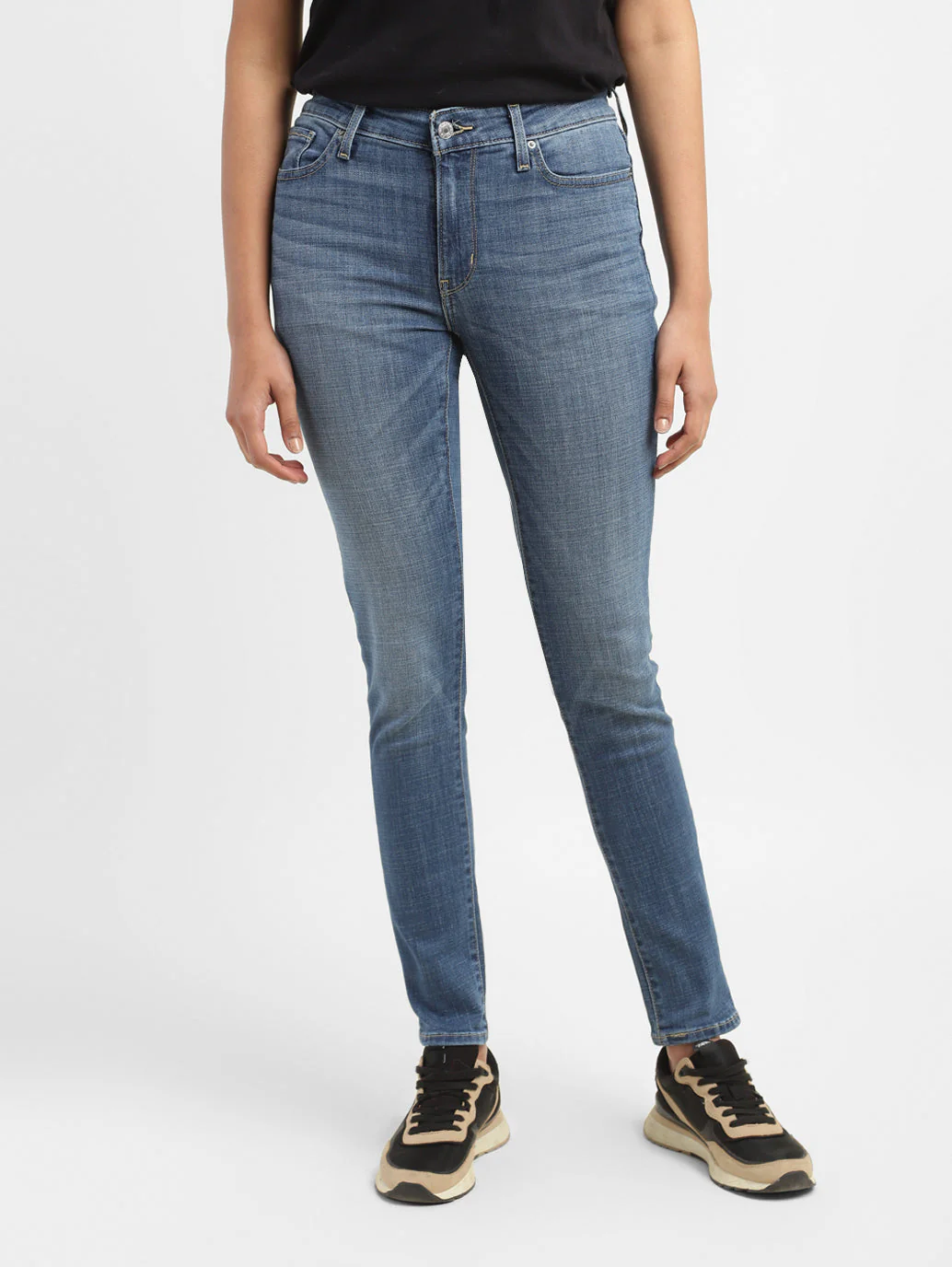 Women's 711 Blue Skinny Fit Mid Rise Jeans - Image 2