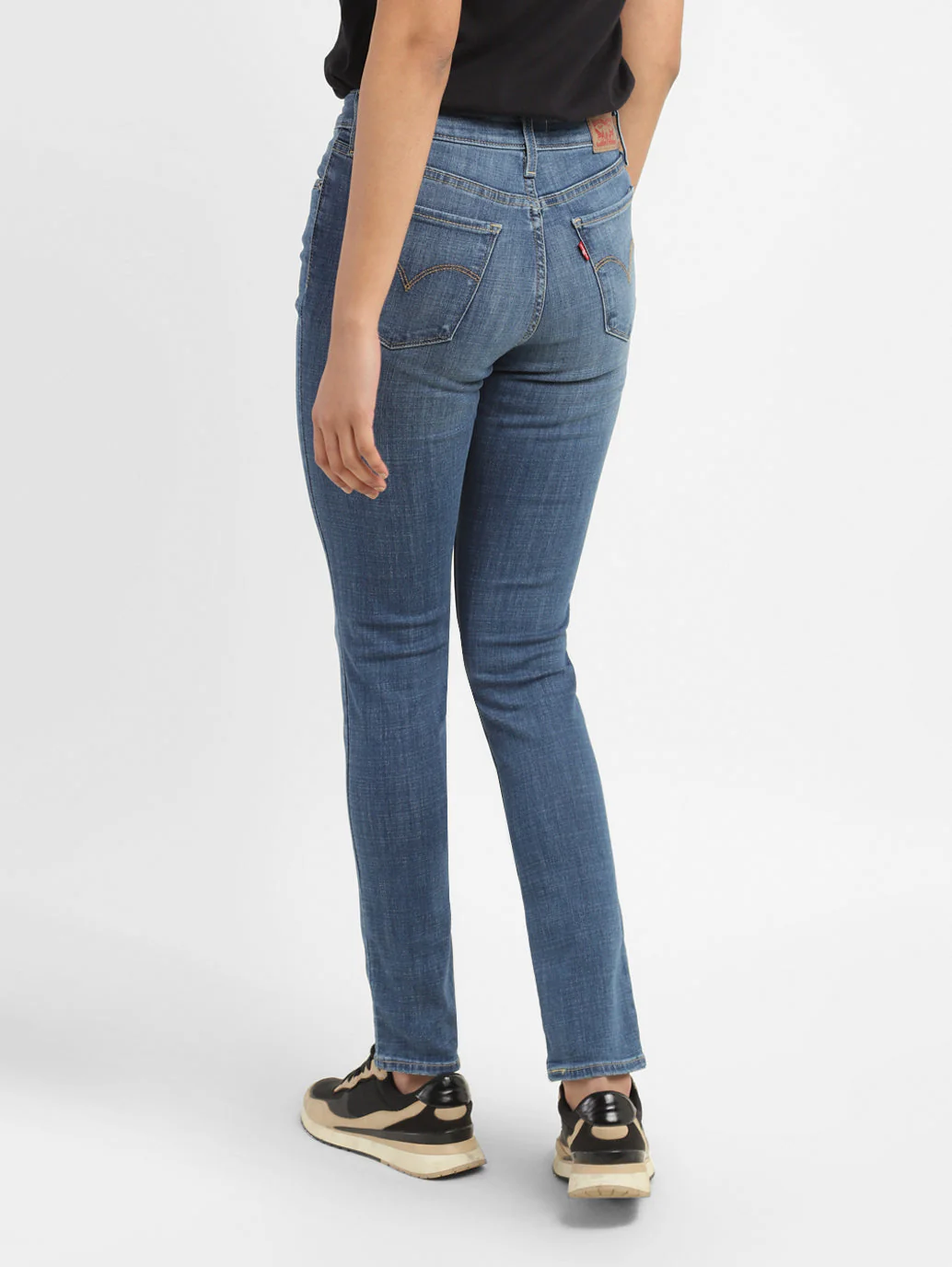 Women's 711 Blue Skinny Fit Mid Rise Jeans - Image 3