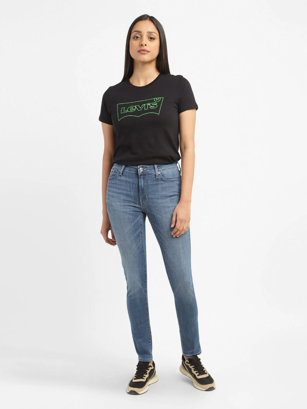 Women's 711 Blue Skinny Fit Mid Rise Jeans - Image 5