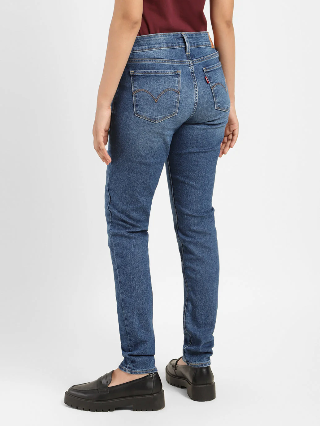 Women's 711 Blue Skinny Fit Mid Rise Jeans - Image 5